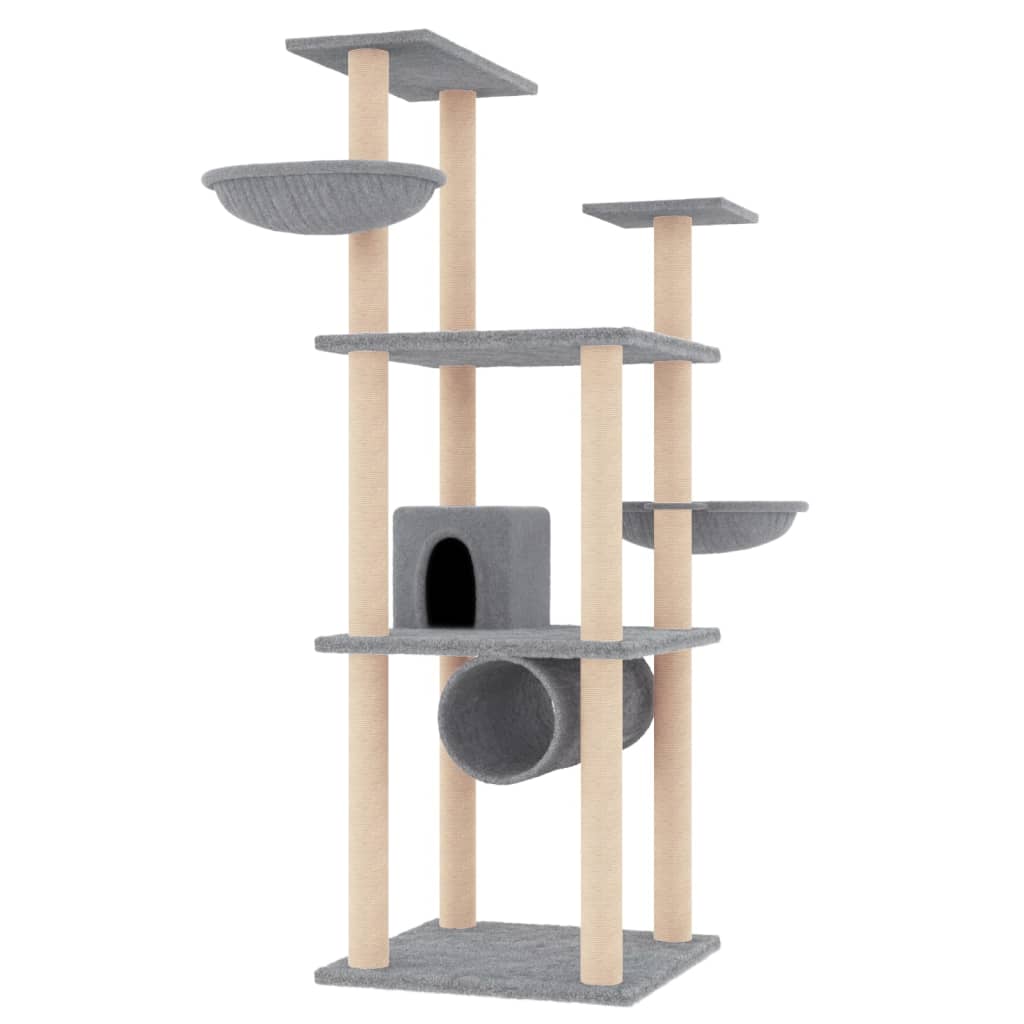 Vidaxl Cat Meubles avec Sisal Scratch Posts 141 cm Gris clair