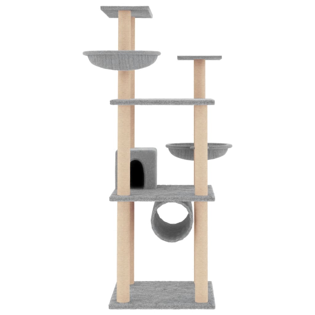 Vidaxl Cat Meubles avec Sisal Scratch Posts 141 cm Gris clair