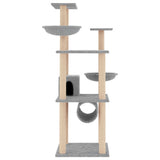 Vidaxl Cat Meubles avec Sisal Scratch Posts 141 cm Gris clair - afbeelding 3