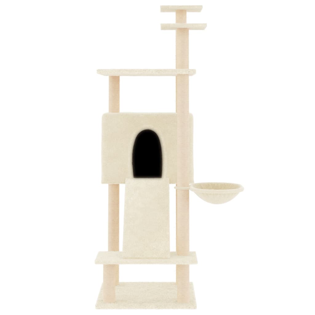 Vidaxl Cat Furniture avec Sisal Scratch Posts 153 cm Crème -Colored