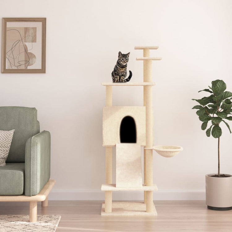 Vidaxl Cat Furniture avec Sisal Scratch Posts 153 cm Crème -Colored