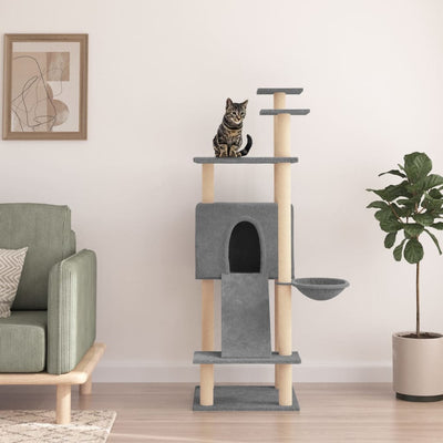 Vidaxl Cat Furniture avec Sisal Scratch Posts 153 cm Gris clair