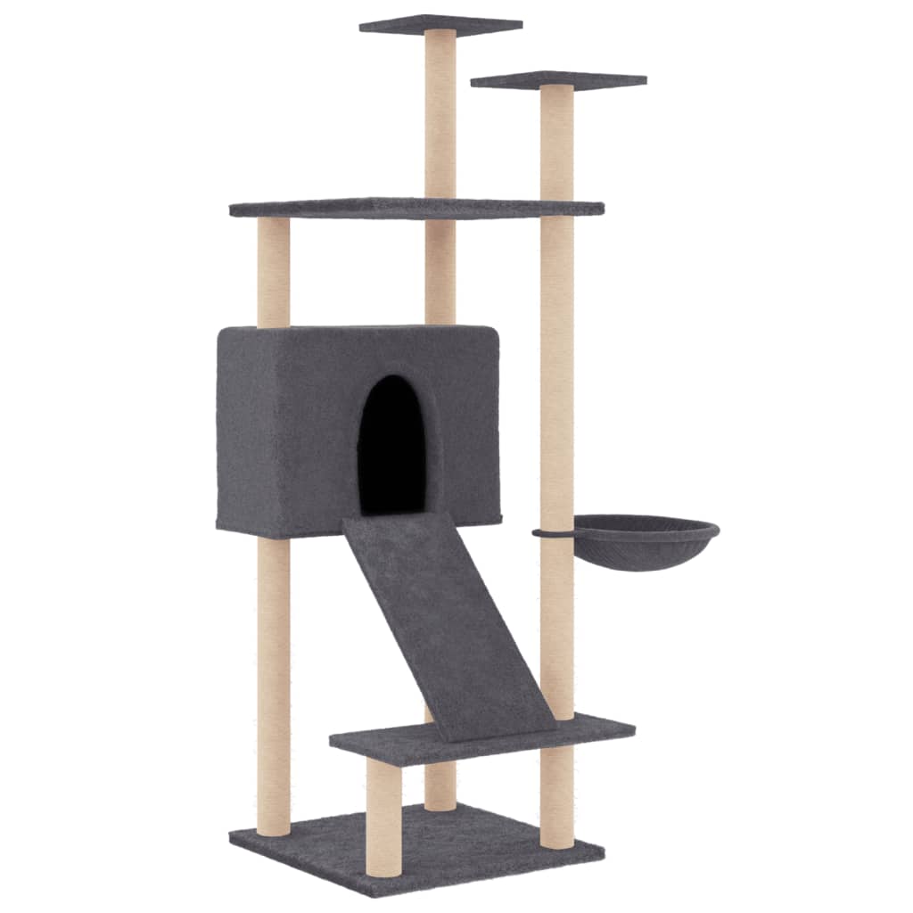 Vidaxl Cat Meubles avec Sisal Scratch Posts 153 cm Gris foncé