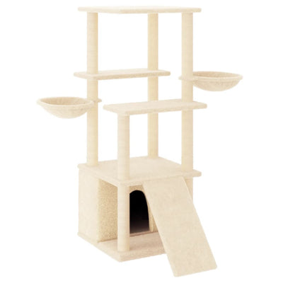 Vidaxl Cat Furniture avec Sisal Scratch Posts 133 cm Crème -Colored