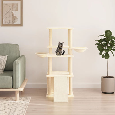 Vidaxl Cat Furniture avec Sisal Scratch Posts 133 cm Crème -Colored