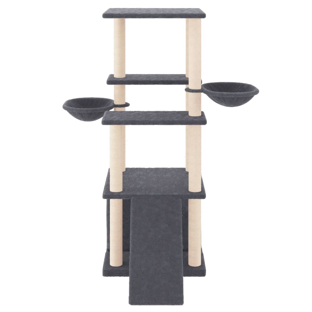 Vidaxl Cat Meubles avec sisal Scratch Posts 133 cm Gris foncé