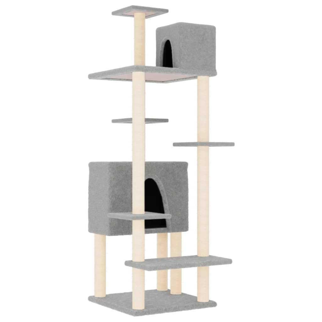 Vidaxl Cat Meubles avec Sisal Scratch Posts 154 cm Gris clair