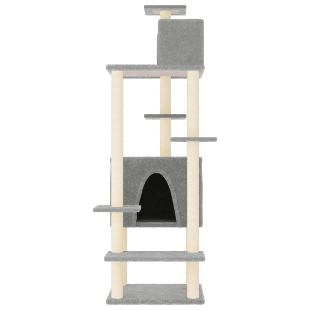 Vidaxl Cat Meubles avec Sisal Scratch Posts 154 cm Gris clair