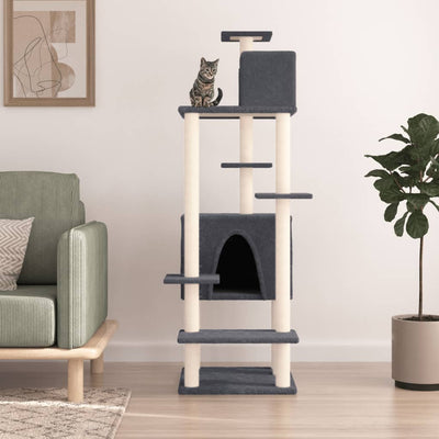 Vidaxl Cat Furniture avec Sisal Scratch Posts 154 cm Gris foncé