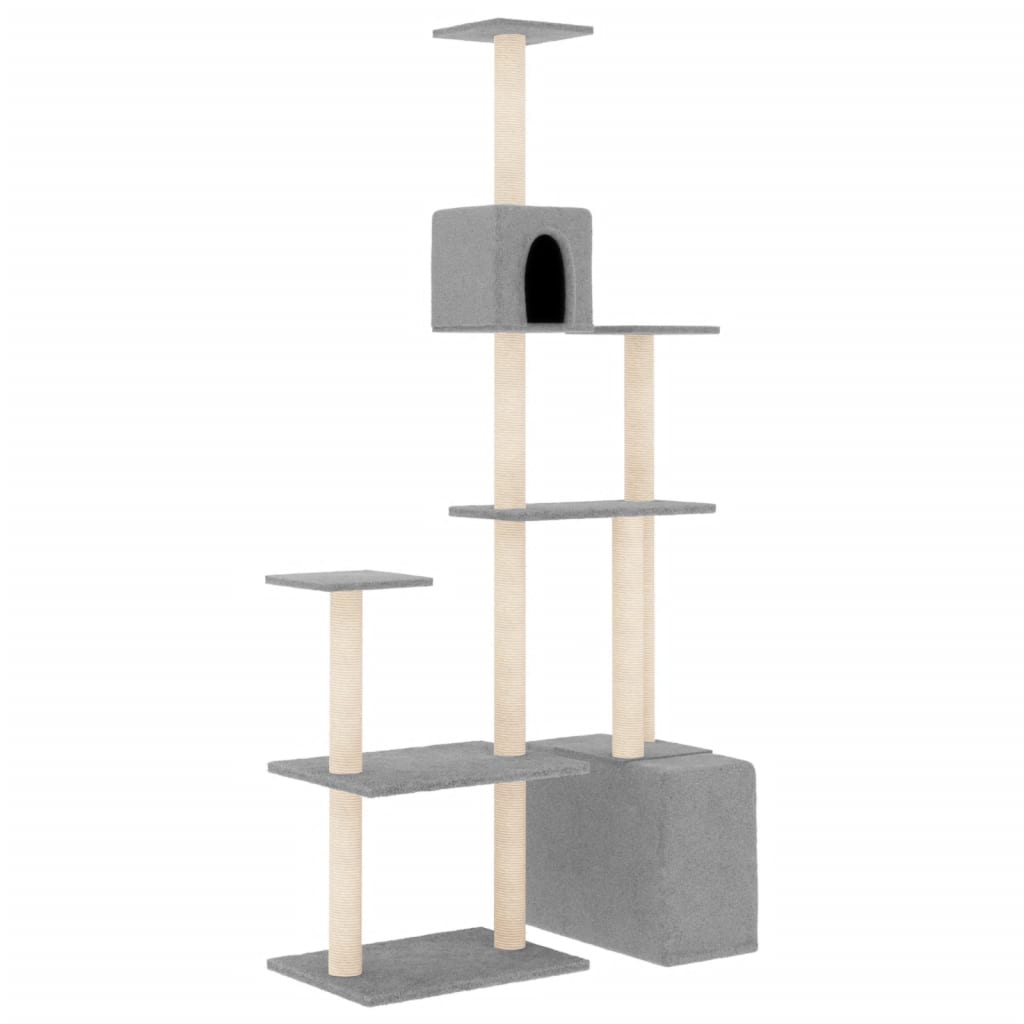 Vidaxl Cat Furniture avec Sisal Scratch Posts 180 cm Gris clair