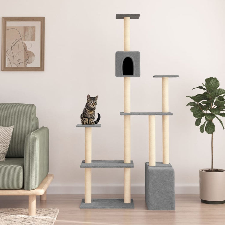 Vidaxl Cat Furniture avec Sisal Scratch Posts 180 cm Gris clair