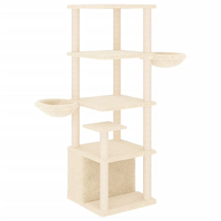 Vidaxl Cat Furniture avec Sisal Scratch Posts 147 cm Crème -Colored