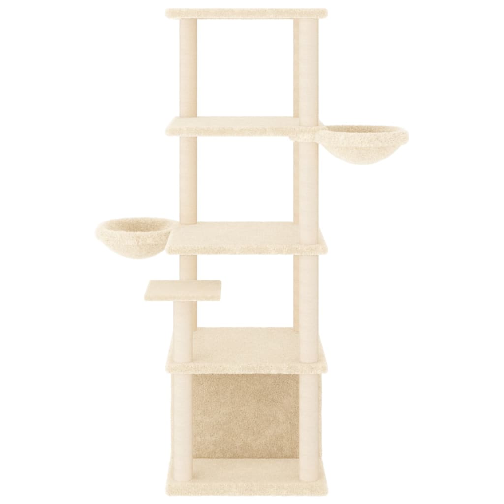 Vidaxl Cat Furniture avec Sisal Scratch Posts 147 cm Crème -Colored
