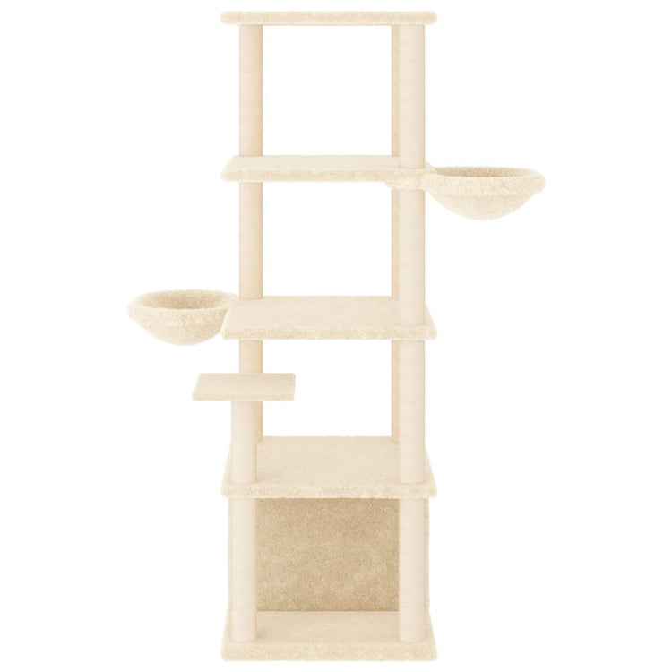Vidaxl Cat Furniture avec Sisal Scratch Posts 147 cm Crème -Colored