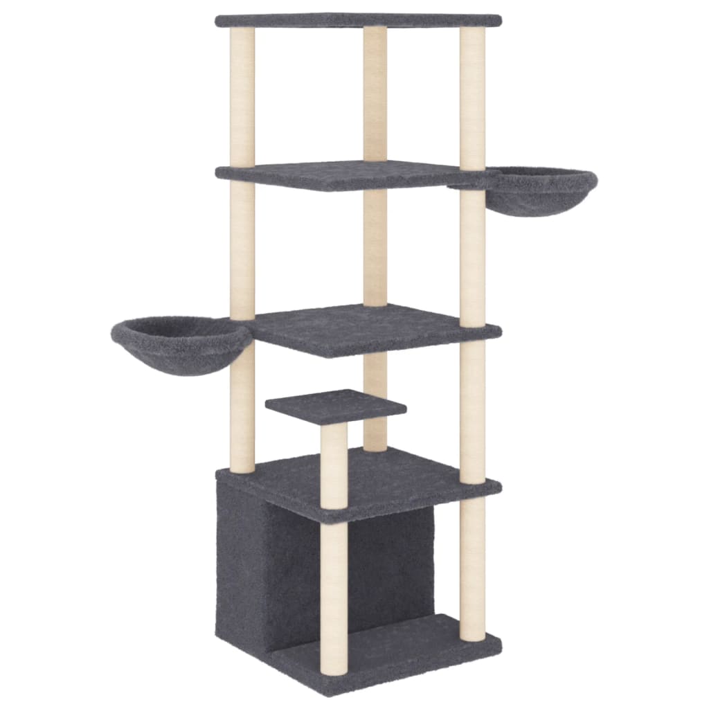 Vidaxl Cat Furniture avec Sisal Scratch Posts 147 cm Gris foncé