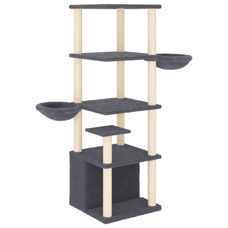 Vidaxl Cat Furniture avec Sisal Scratch Posts 147 cm Gris foncé