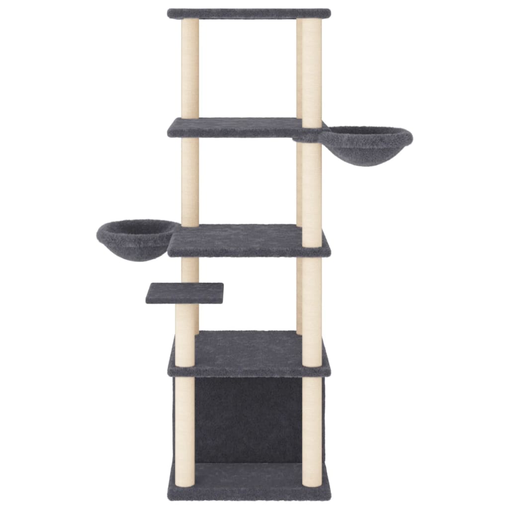 Vidaxl Cat Furniture avec Sisal Scratch Posts 147 cm Gris foncé