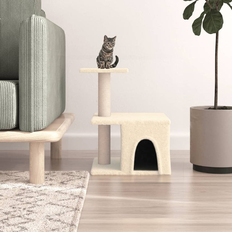 Vidaxl Cat Furniture avec Sisal Scratch Posts 48 cm Crème -Colored