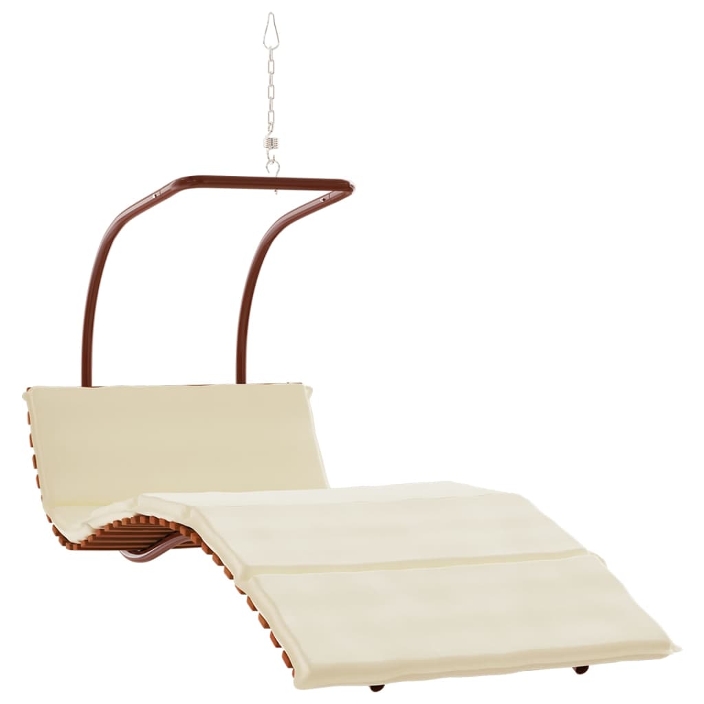 Chaise suspendue vidaxl avec tissu coussin et bois de peuplier solide