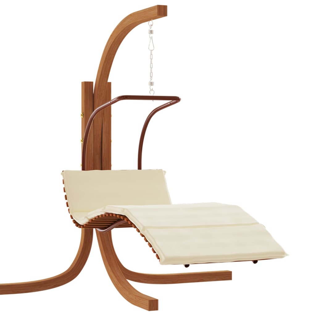 Chaise suspendue vidaxl avec tissu coussin et bois de peuplier solide