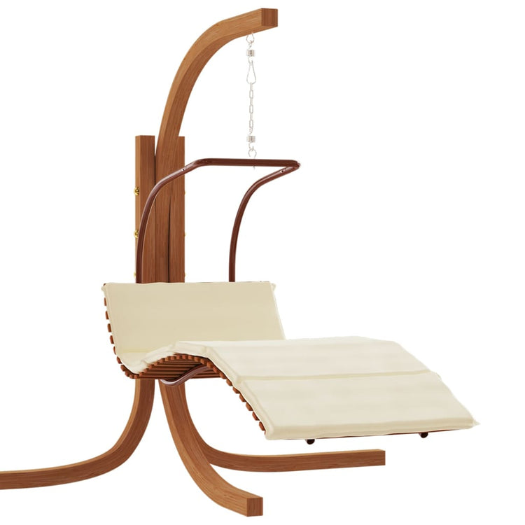 Chaise suspendue vidaxl avec tissu coussin et bois de peuplier solide