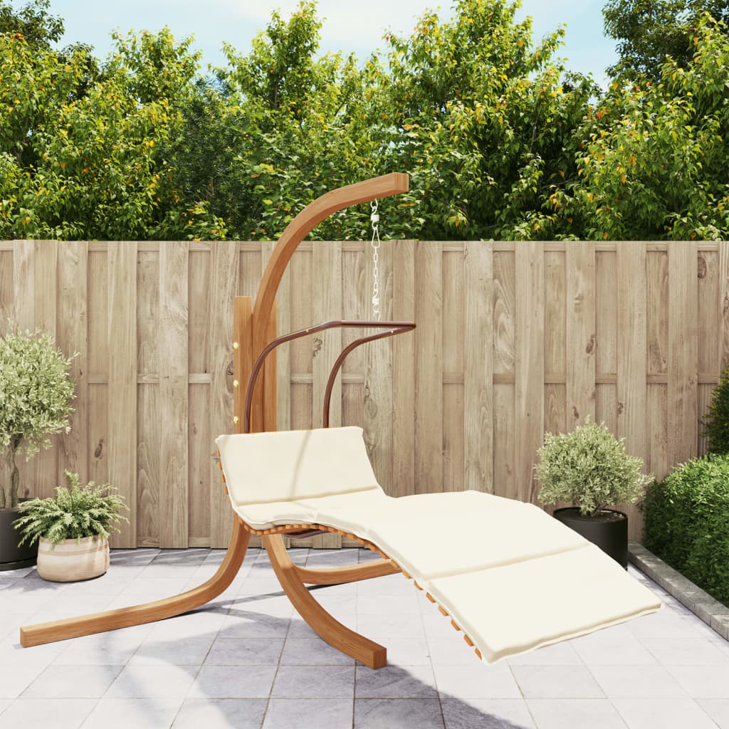 Chaise suspendue vidaxl avec tissu coussin et bois de peuplier solide