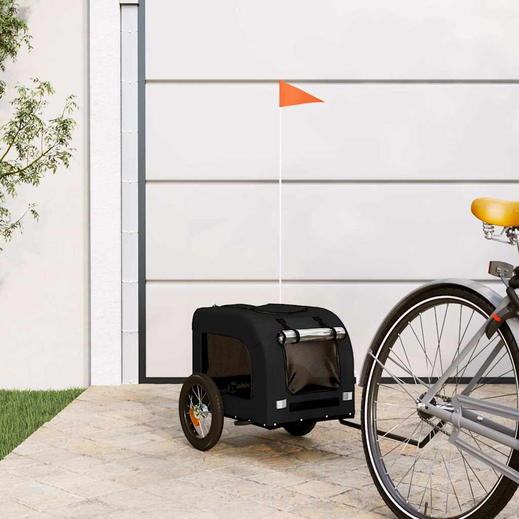 VidaXL remorque vélo pour chien tissu oxford et fer noir