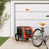 Vidaxl Dog Bike Trailer Oxford Fabric et Iron Orange and Gray