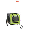 Vidaxl Dog Bike Trailer Oxford Fabric et Green et gris