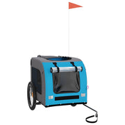 Vidaxl Dog Bike Trailer Oxford Fabric et Fer Bleu et gris - afbeelding 3