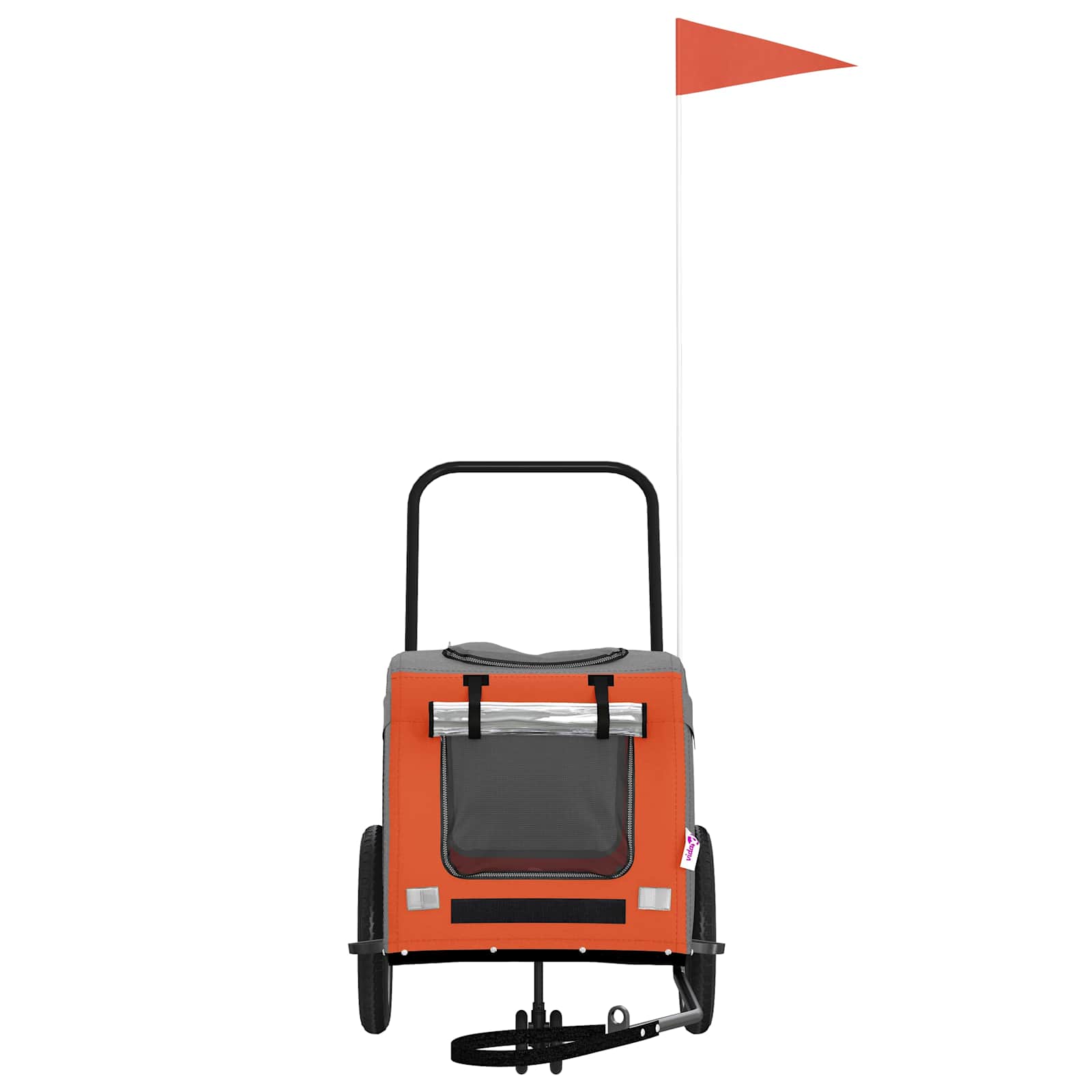 Vidaxxl remorque à vélo pour animaux orange et gris 125 x 53 x 54 cm