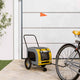 VidaXL remorque à vélo pour animaux de compagnie jaune et gris 125 x 53 x 54 cm