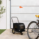 Vidaxxl remorque à vélo pour animaux avec rangement noir 124,5 x 63,5 x 53 cm