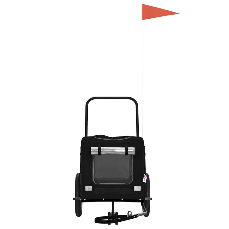 Vidaxxl remorque à vélo pour animaux avec rangement noir 124,5 x 63,5 x 53 cm