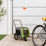 Vidaxxl remorque à vélo pour animaux de compagnie vert et rouge 124,5 x 63,5 x 53 cm - afbeelding 1