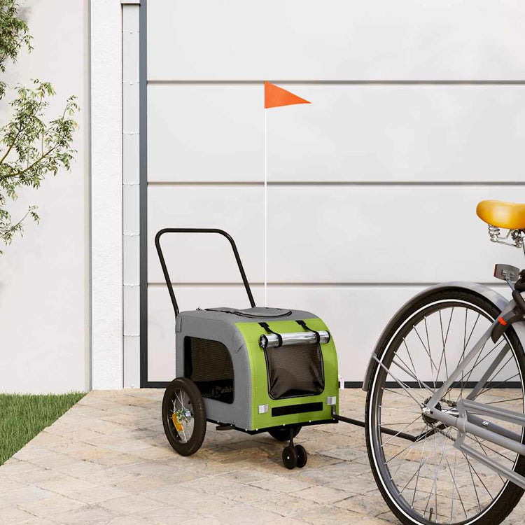 Vidaxxl remorque à vélo pour animaux de compagnie vert et rouge 124,5 x 63,5 x 53 cm