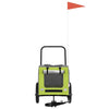 Vidaxxl remorque à vélo pour animaux de compagnie vert et rouge 124,5 x 63,5 x 53 cm