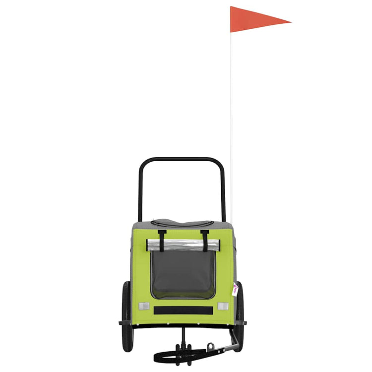 Vidaxxl remorque à vélo pour animaux de compagnie vert et rouge 124,5 x 63,5 x 53 cm
