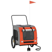 Vidaxl Dog Bike Trailer Oxford Fabric et Iron Orange and Gray - afbeelding 2