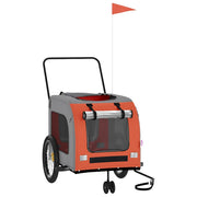 Vidaxl Dog Bike Trailer Oxford Fabric et Iron Orange and Gray - afbeelding 3