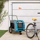Vidaxl Dog Bike Trailer Oxford Fabric et Fer Bleu et gris