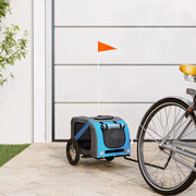 Vidaxl Dog Bike Trailer Oxford Fabric et Fer Bleu et gris - afbeelding 1