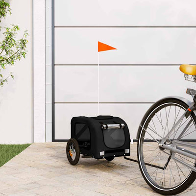 Vidaxl Dog Bike Trailer Oxford Fabric et Iron Black
