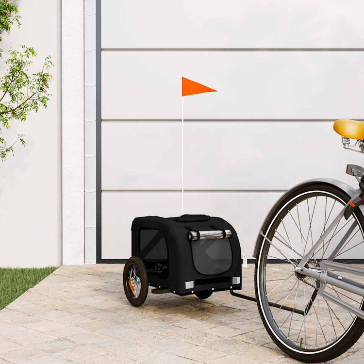 Vidaxl Dog Bike Trailer Oxford Fabric et Iron Black