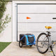 VidaXL remorque vélo pour chien tissu oxford et fer bleu et gris