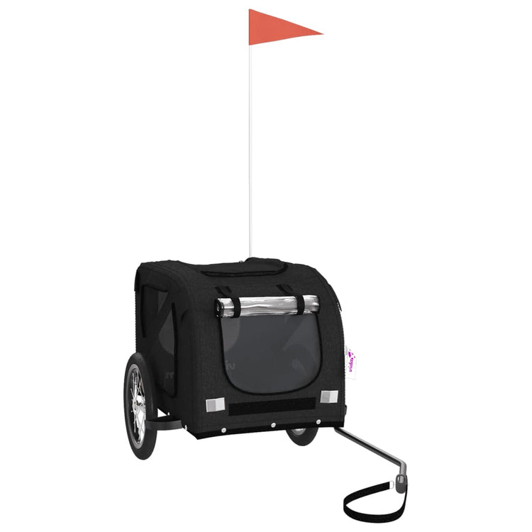 VidaXL remorque vélo pour chien tissu oxford et fer noir