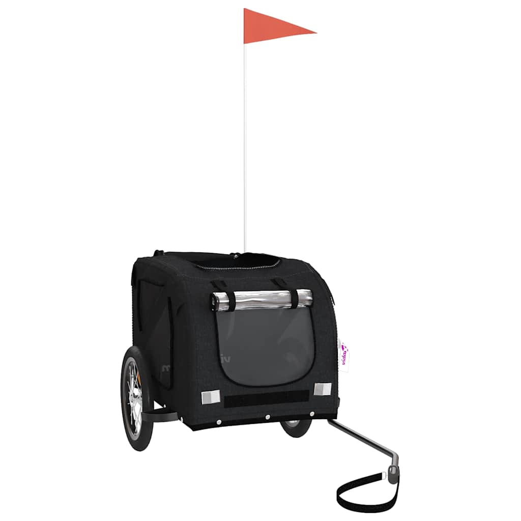 VidaXL remorque vélo pour chien tissu oxford et fer noir
