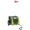 VidaXL remorque vélo pour chien tissu oxford et fer vert et gris
