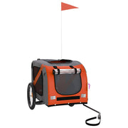 Vidaxl Dog Bike Trailer Oxford Fabric et Iron Orange and Black - afbeelding 3