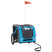 Vidaxl Dog Bike Trailer Oxford Fabric et Fer Bleu et gris - afbeelding 2